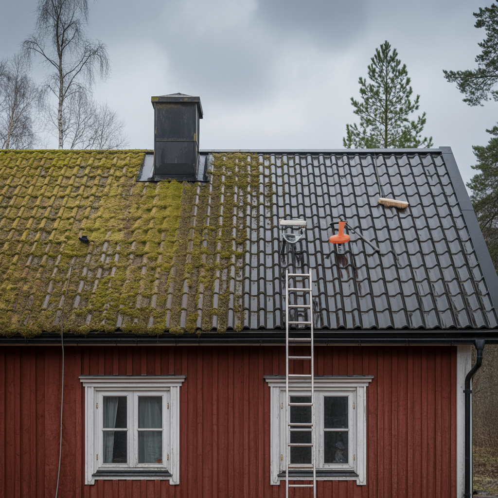 mossa pa tak borttagning forebyggande och kostnad