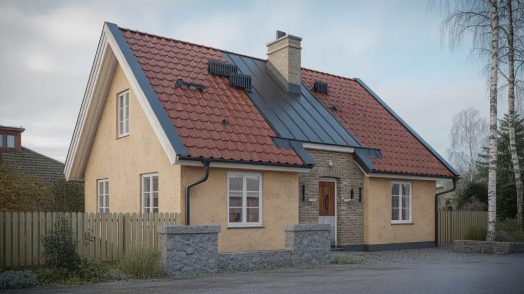 komplett takbyte p villa i bromsten sp nga